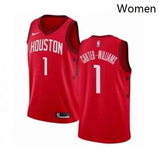 Womens Nike Houston Rockets 1 Michael Carter Williams Red Swingman Jersey Earned Edition
